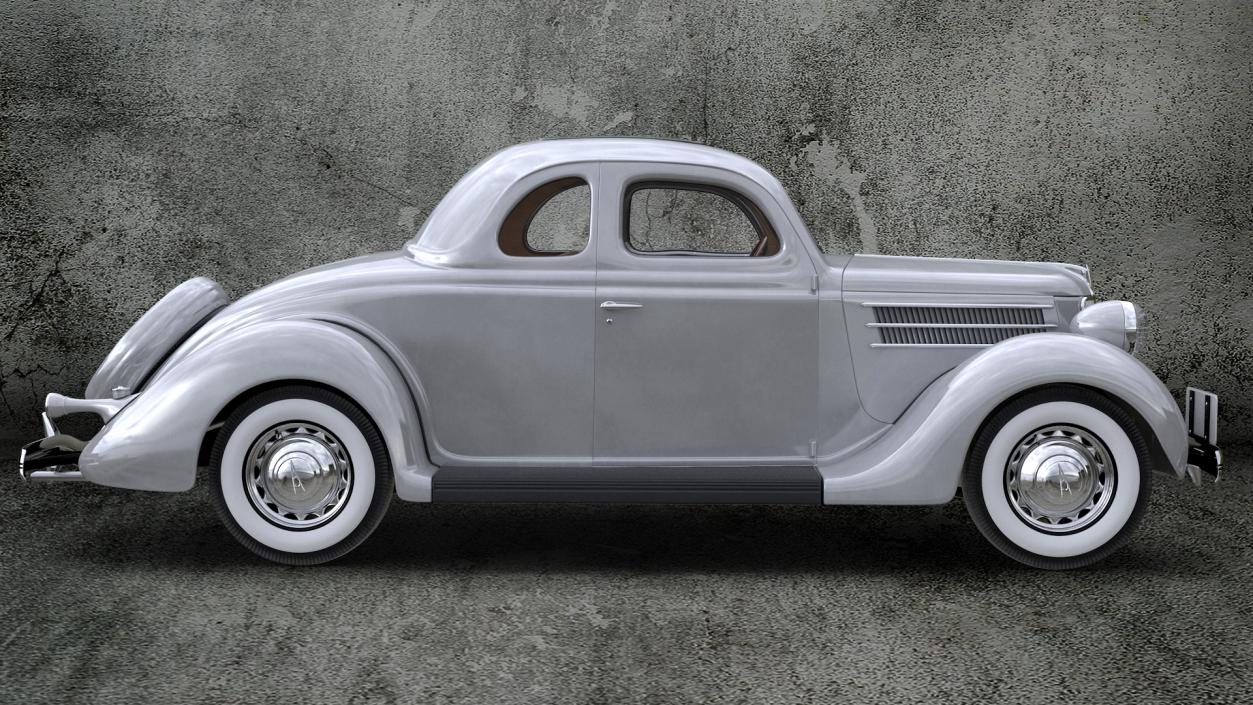 1936 Ford V8 Coupe Metallic Rigged 3D model