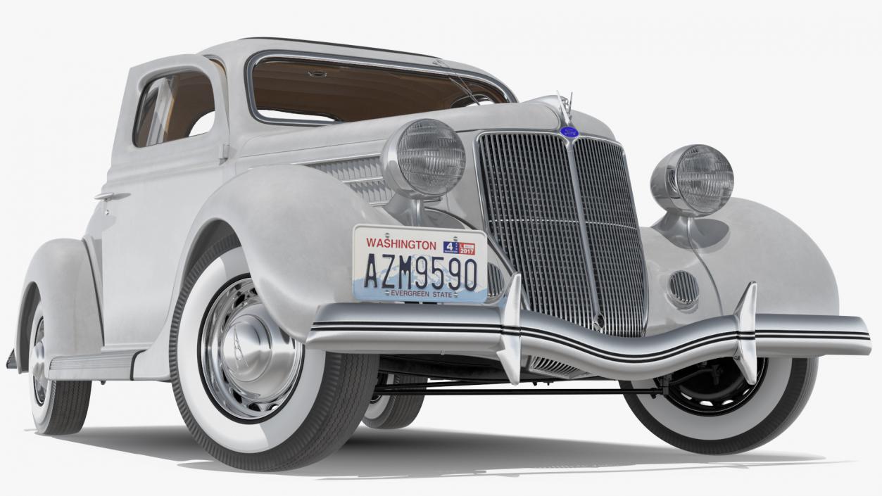 1936 Ford V8 Coupe Metallic Rigged 3D model