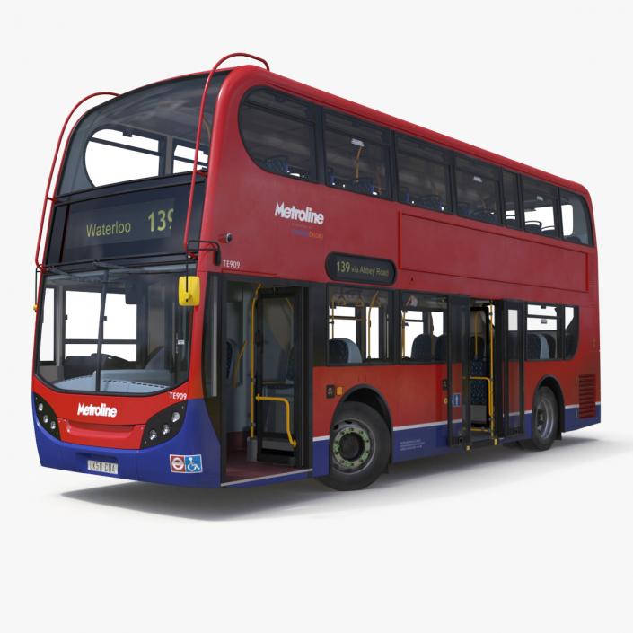 London Double Decker Bus Enviro 400 Rigged 3D