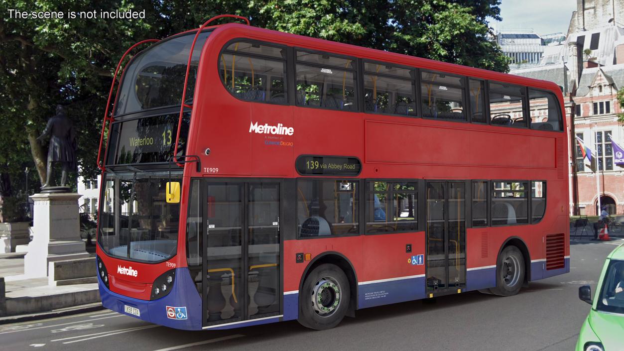 London Double Decker Bus Enviro 400 Rigged 3D