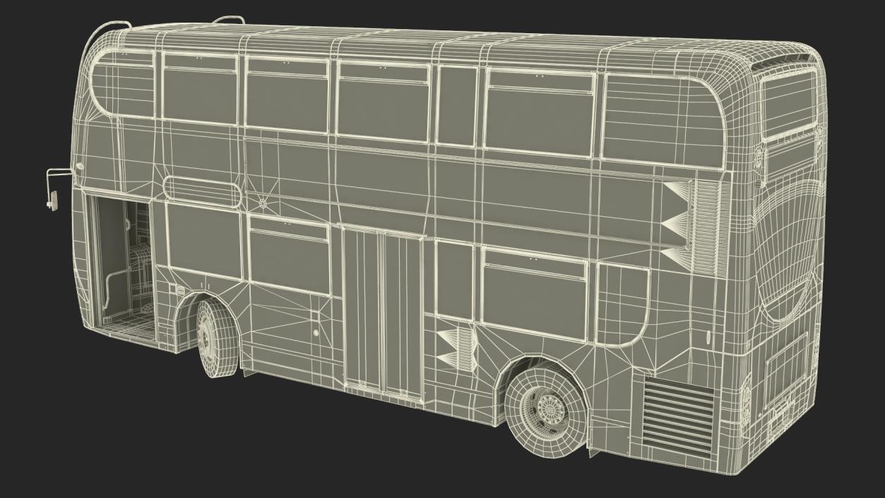 London Double Decker Bus Enviro 400 Rigged 3D