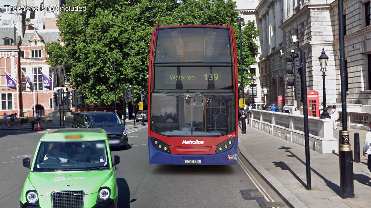 London Double Decker Bus Enviro 400 Rigged 3D