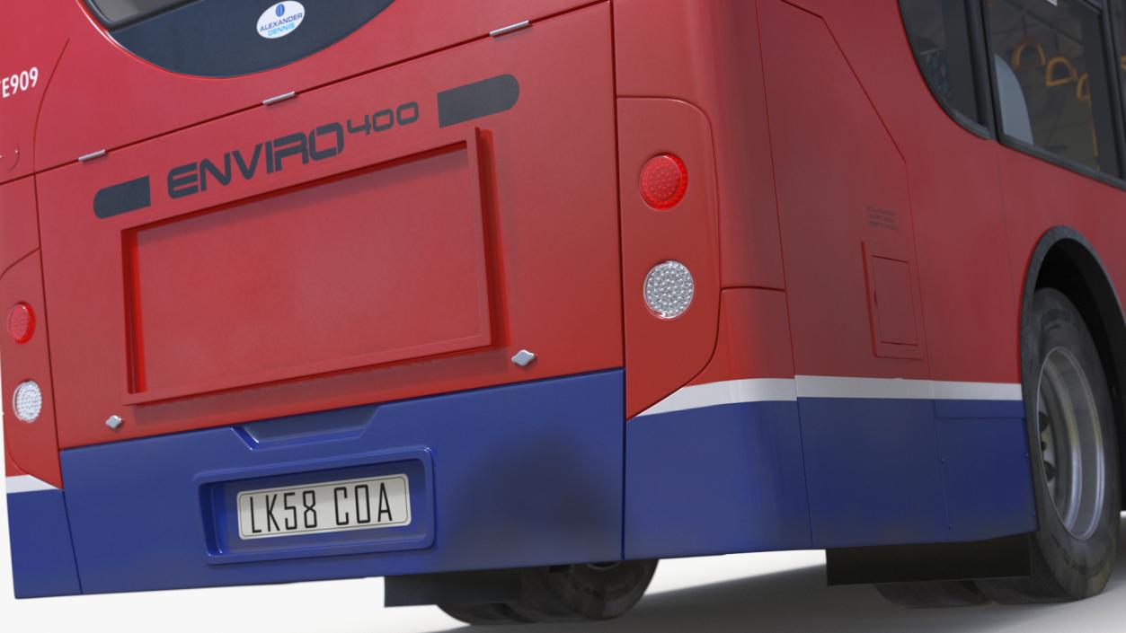 London Double Decker Bus Enviro 400 Rigged 3D