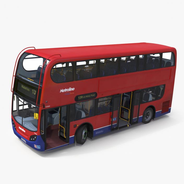 London Double Decker Bus Enviro 400 Rigged 3D