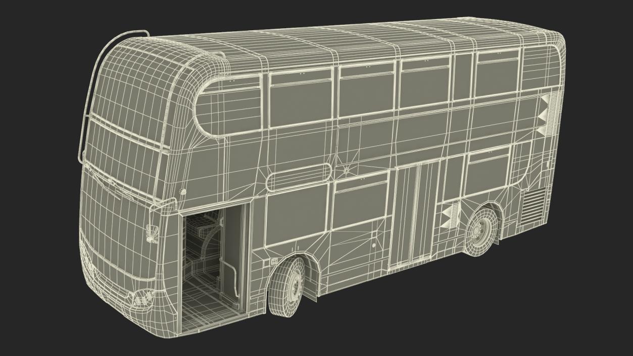 London Double Decker Bus Enviro 400 Rigged 3D