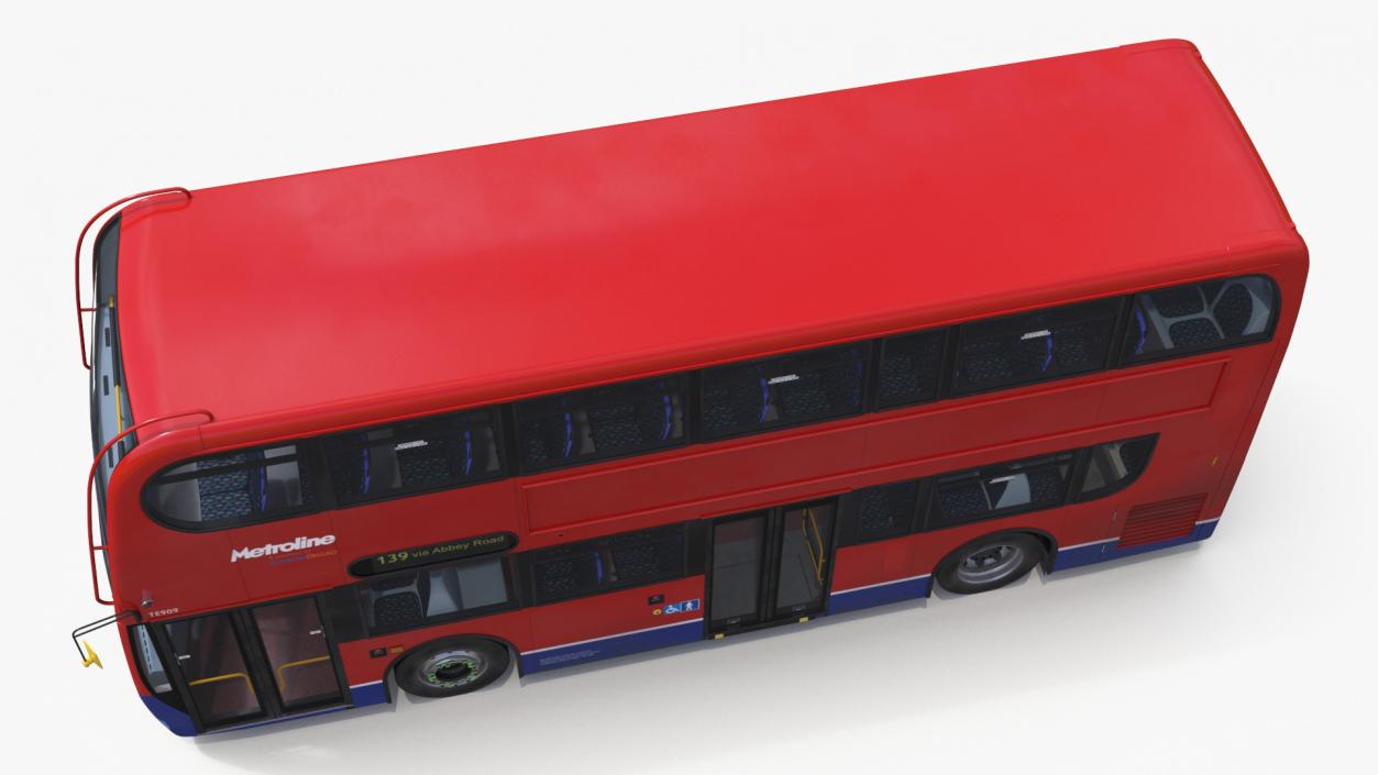 London Double Decker Bus Enviro 400 Rigged 3D