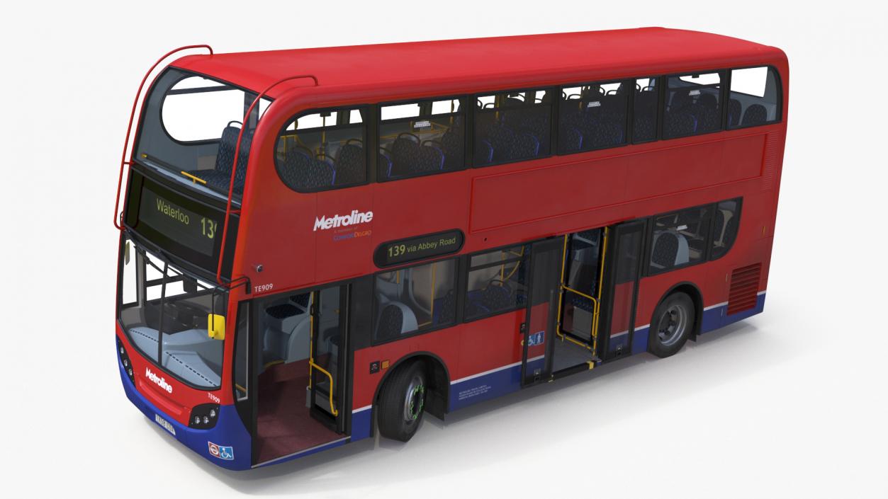 London Double Decker Bus Enviro 400 Rigged 3D