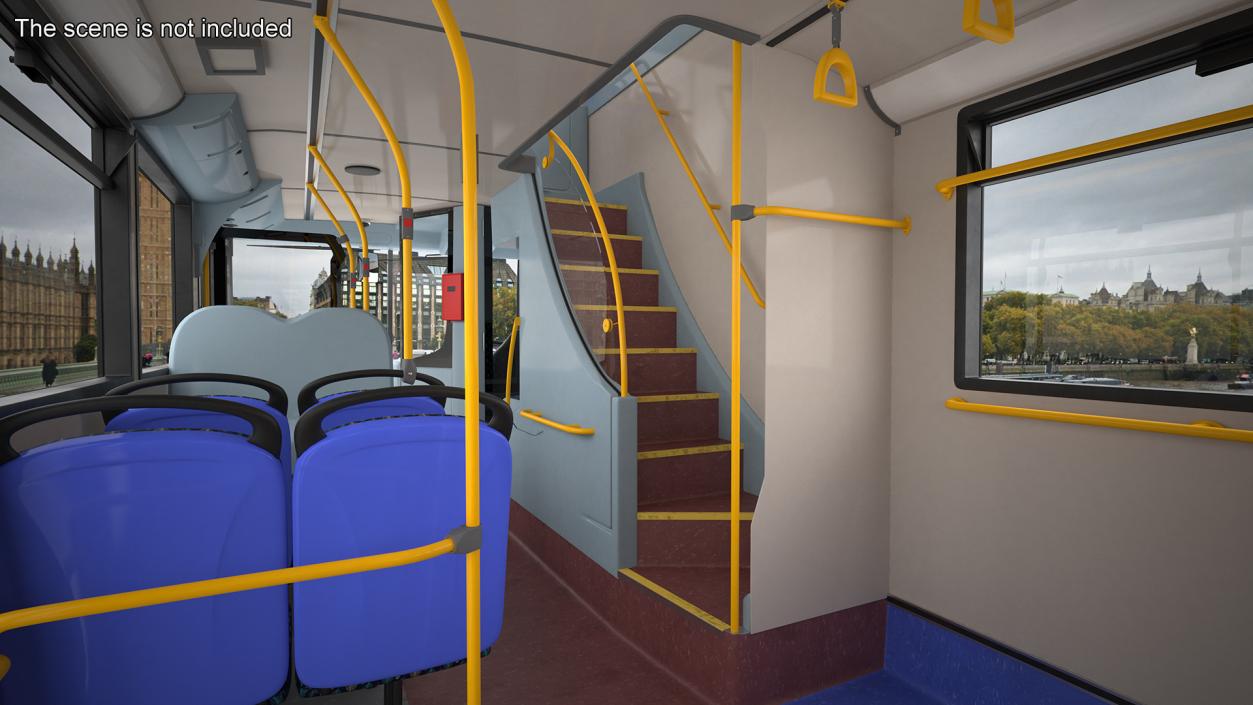 London Double Decker Bus Enviro 400 Rigged 3D