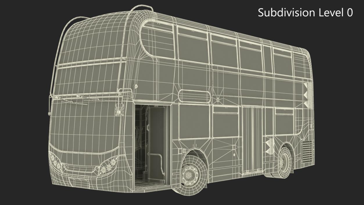 London Double Decker Bus Enviro 400 Rigged 3D