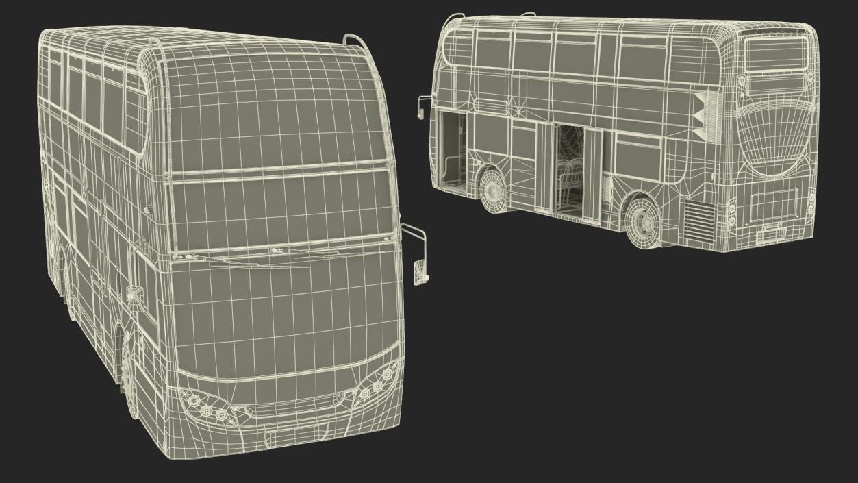 London Double Decker Bus Enviro 400 Rigged 3D