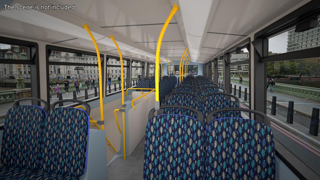 London Double Decker Bus Enviro 400 Rigged 3D