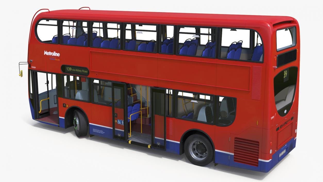 London Double Decker Bus Enviro 400 Rigged 3D