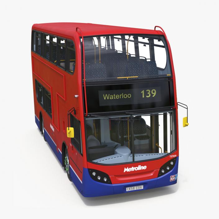 London Double Decker Bus Enviro 400 Rigged 3D