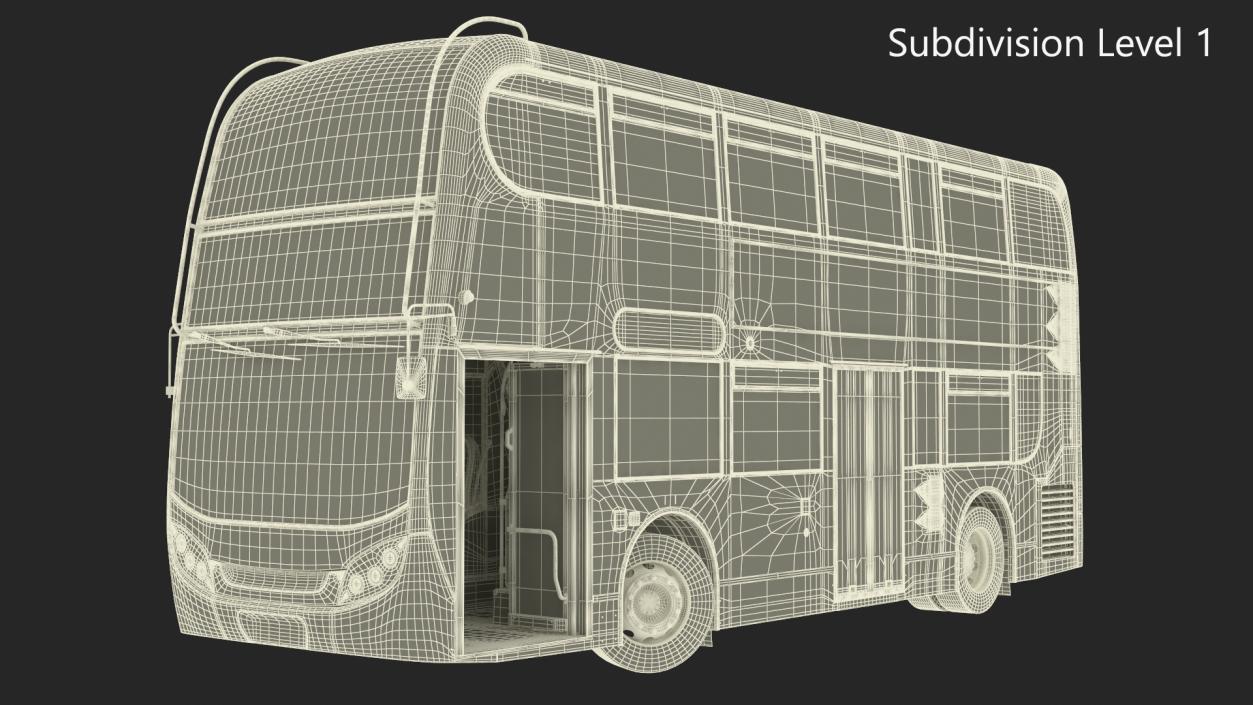 London Double Decker Bus Enviro 400 Rigged 3D