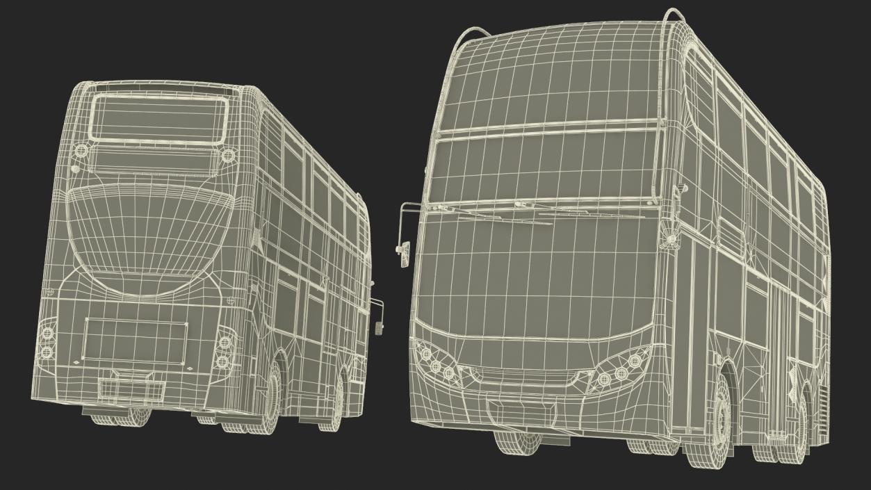 London Double Decker Bus Enviro 400 Rigged 3D