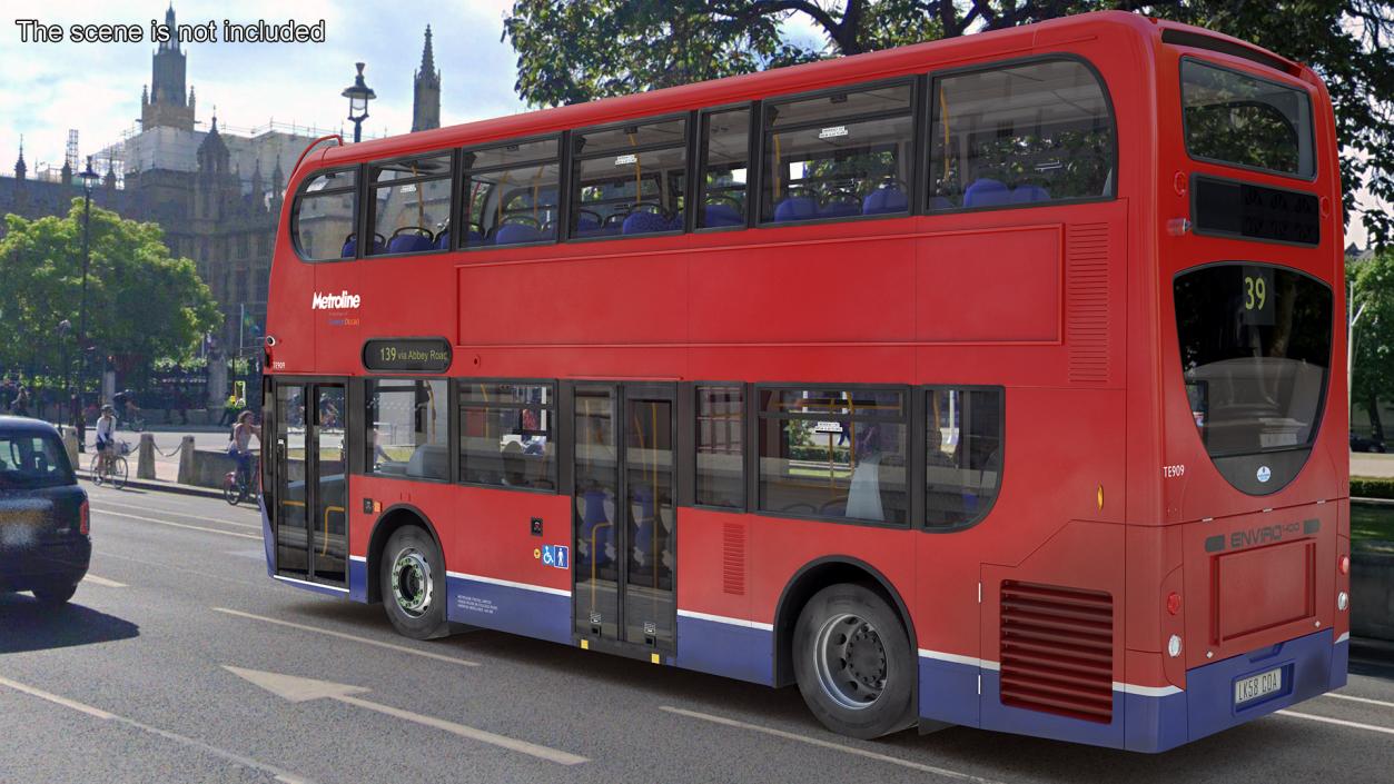 London Double Decker Bus Enviro 400 Rigged 3D