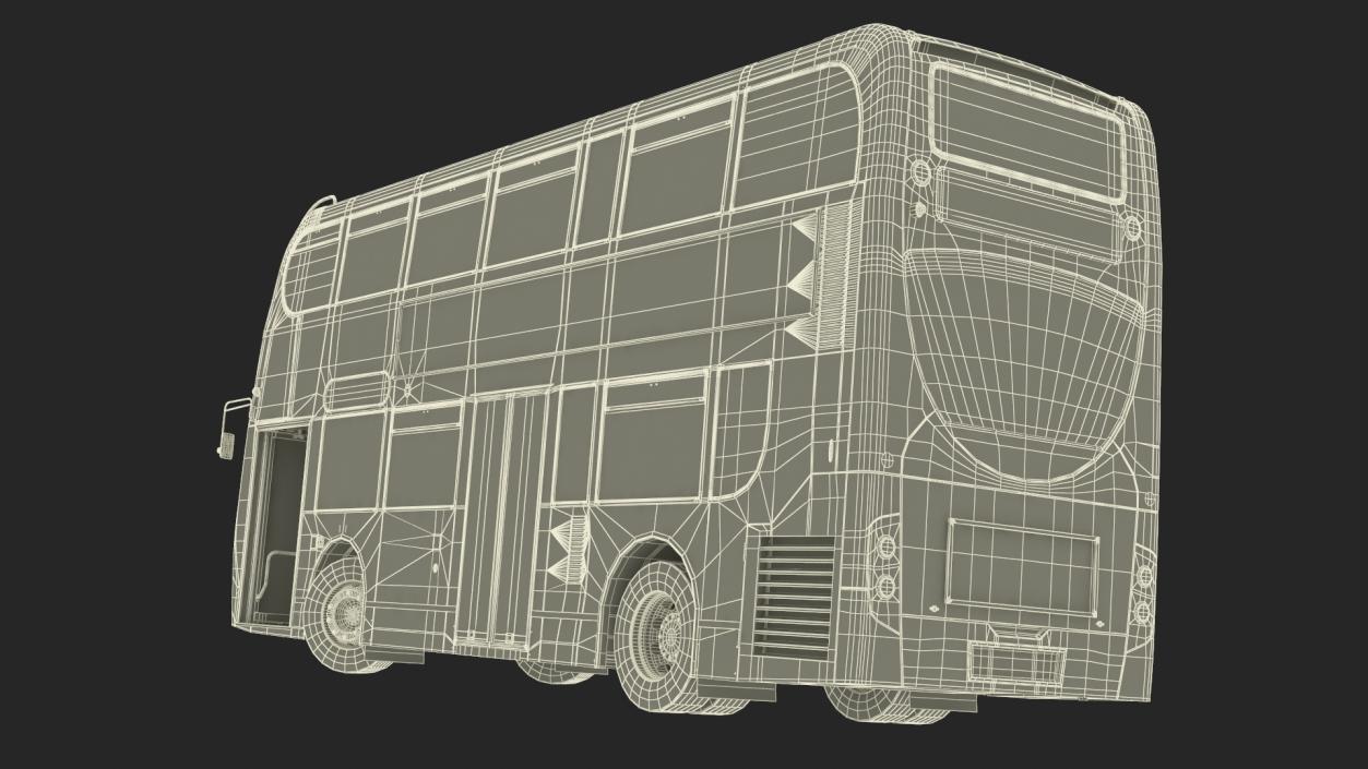 London Double Decker Bus Enviro 400 Rigged 3D