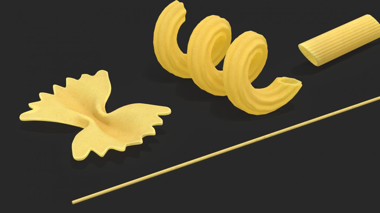 Dry Uncooked Pasta Set 3D