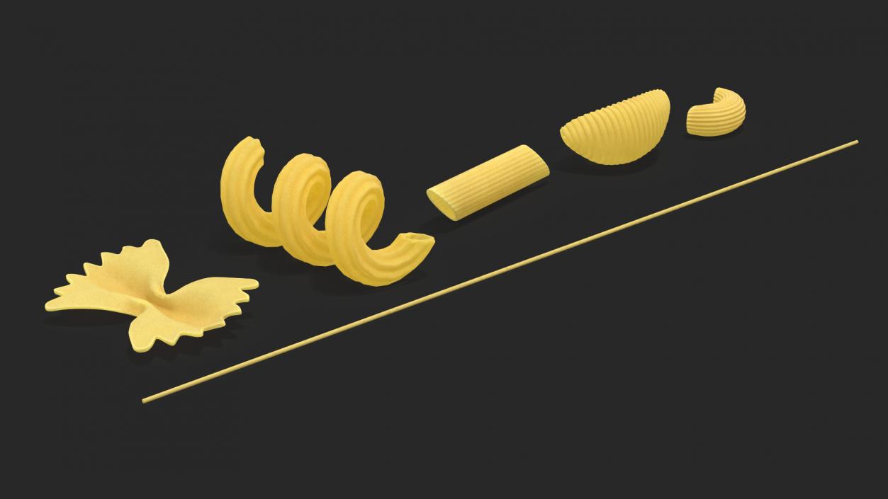 Dry Uncooked Pasta Set 3D