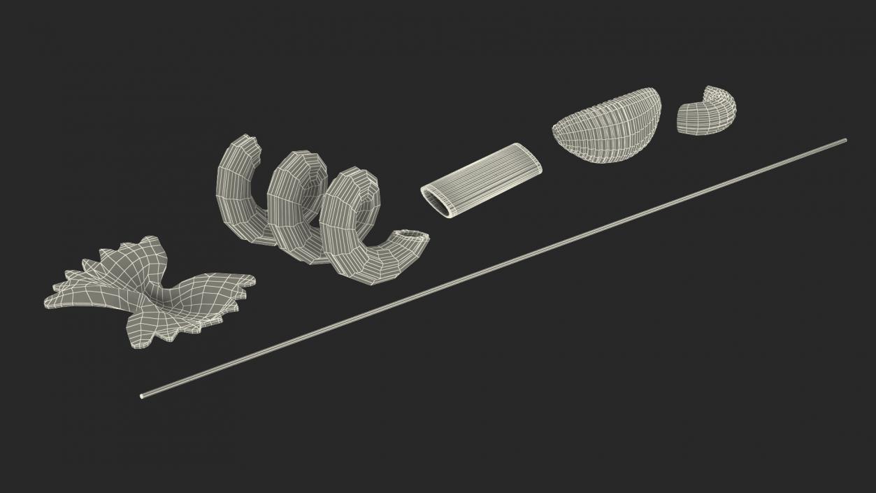 Dry Uncooked Pasta Set 3D