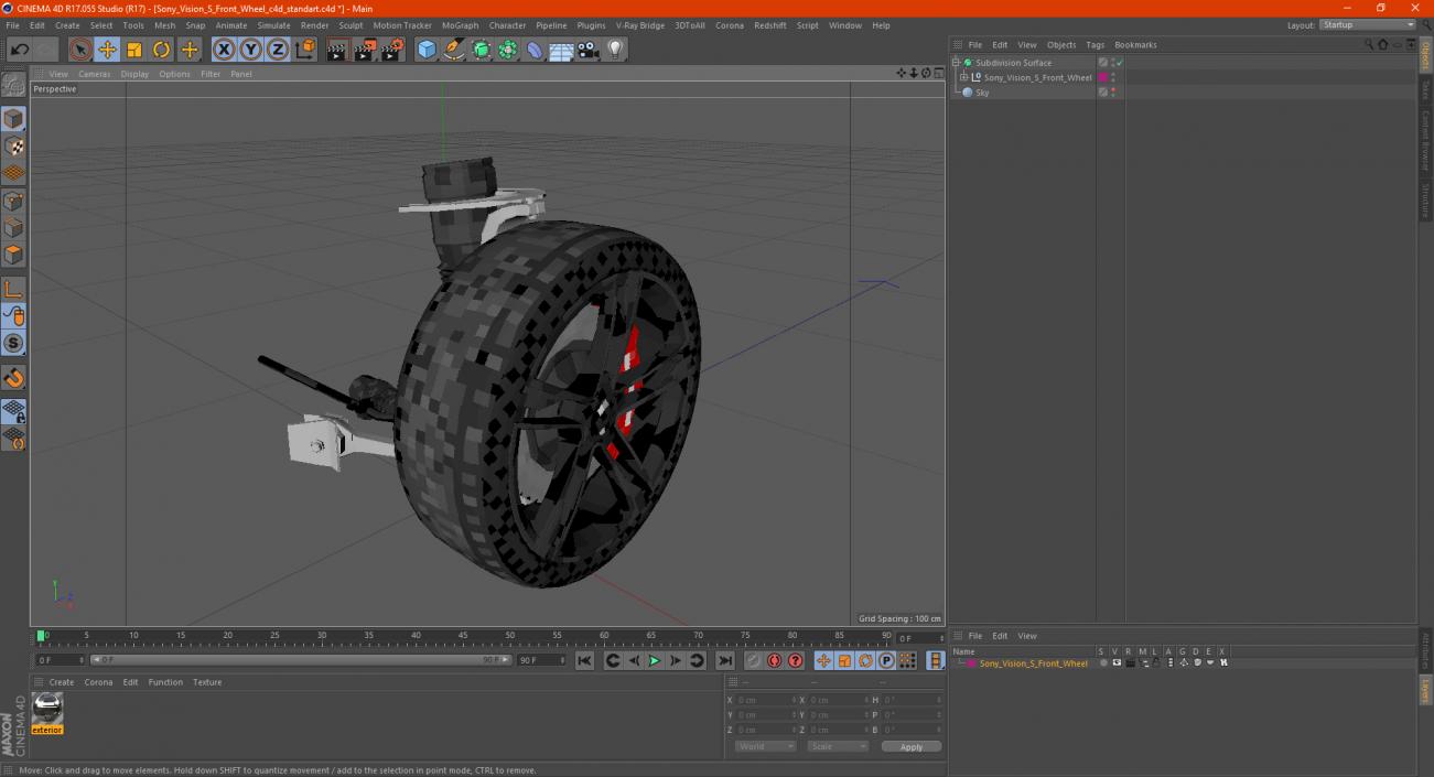 3D model Sony Vision S Front Wheel