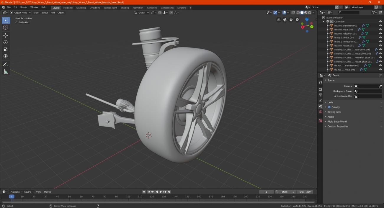 3D model Sony Vision S Front Wheel