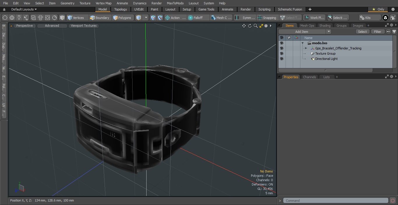 3D model Gps Bracelet Offender Tracking