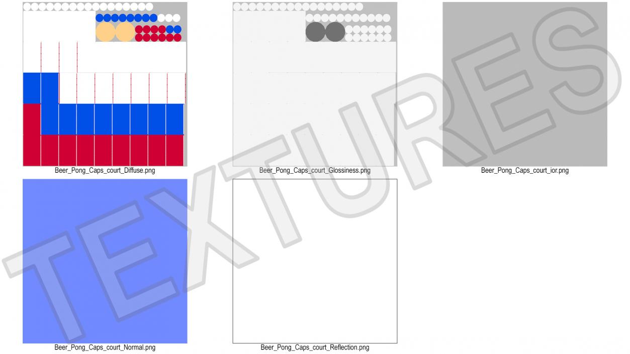 3D Beer Pong Table Set with Cups Kegs Mockup