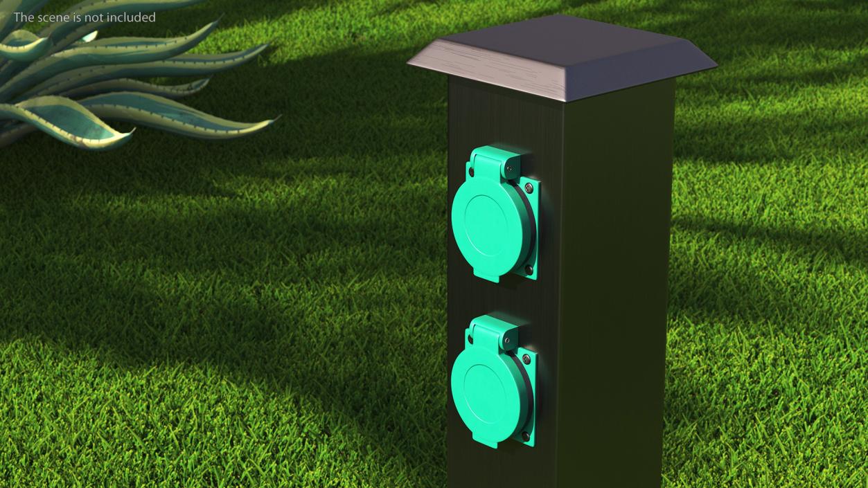 Garden Energy Column with 4 Socket(1) 3D