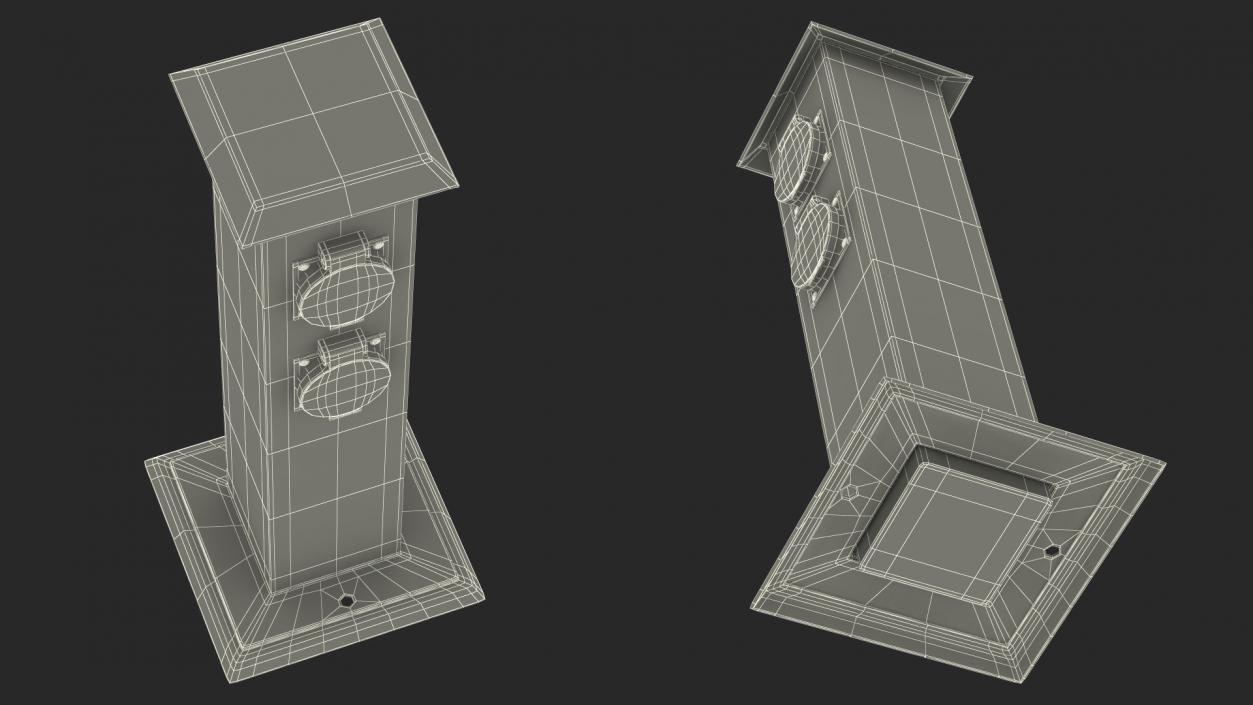 Garden Energy Column with 4 Socket(1) 3D