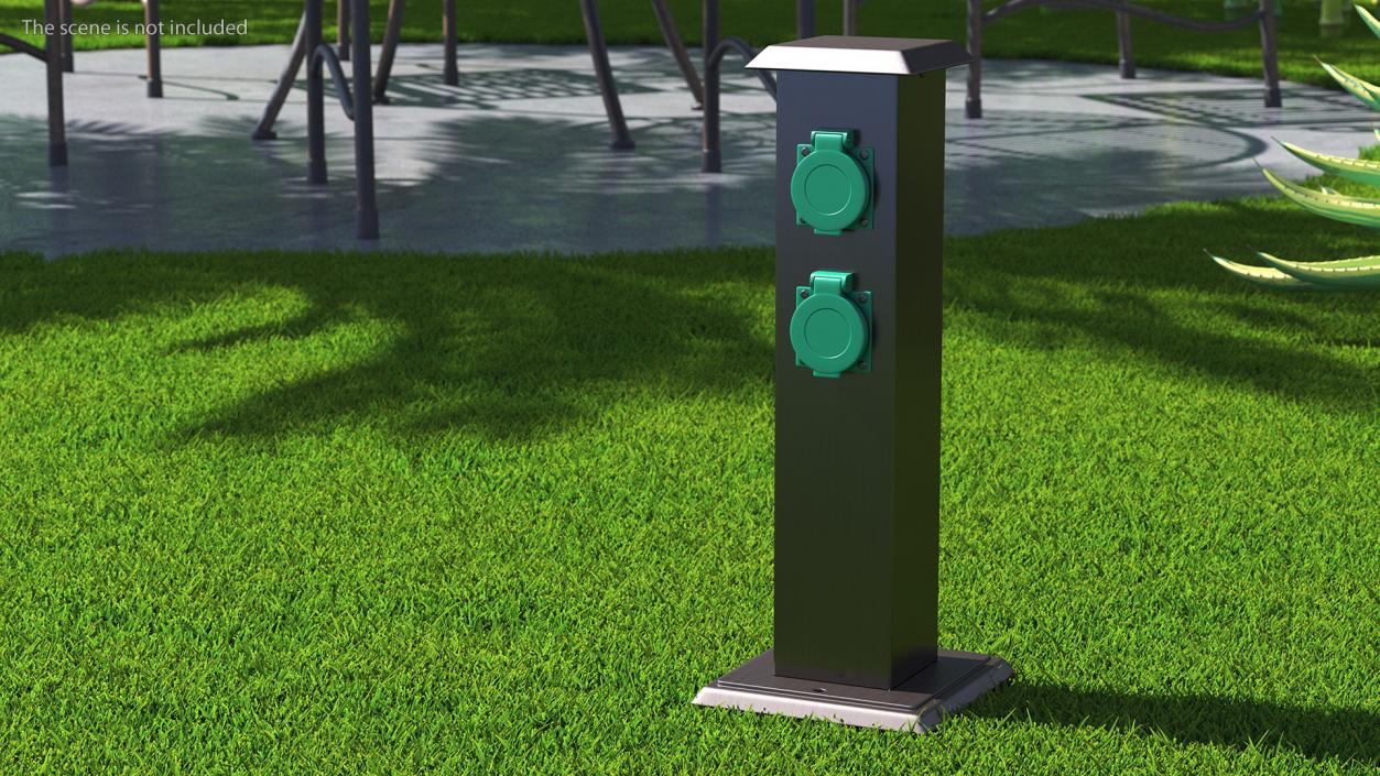 Garden Energy Column with 4 Socket(1) 3D