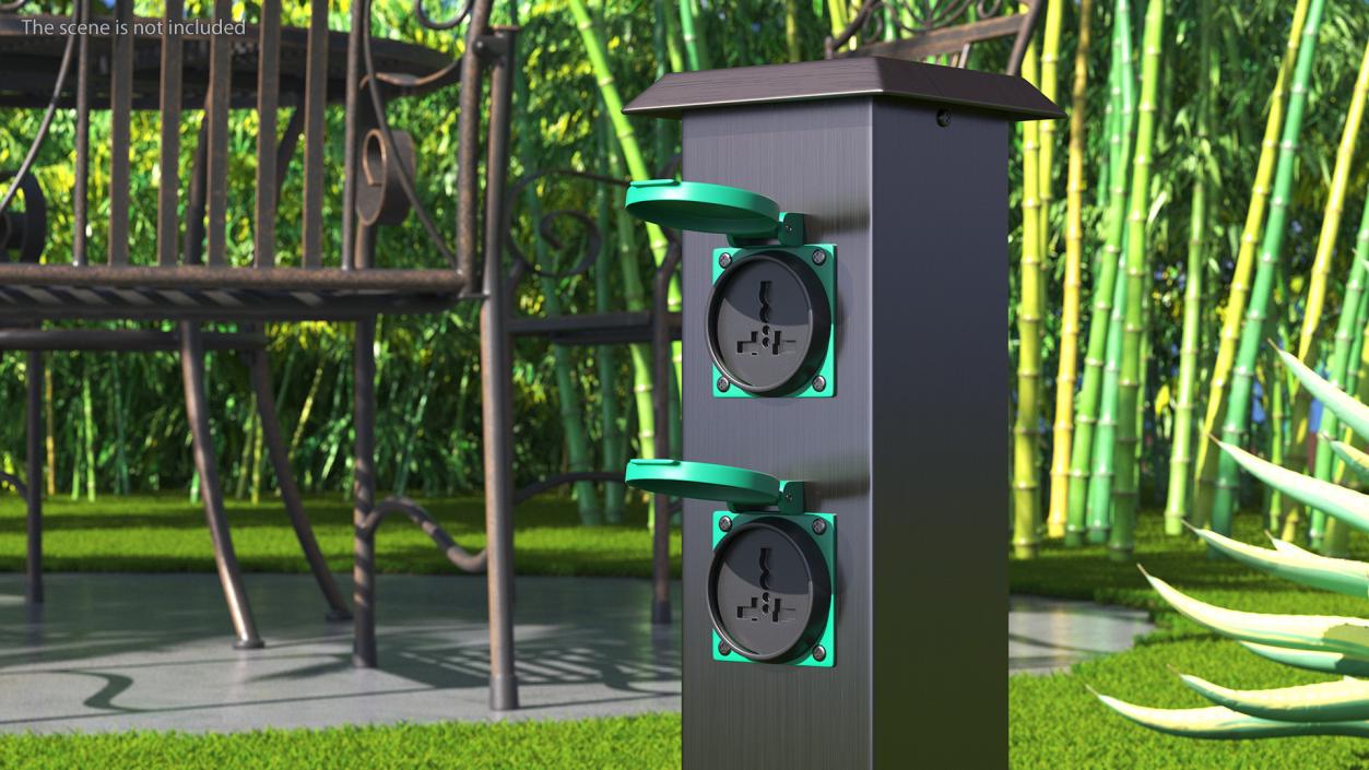 Garden Energy Column with 4 Socket(1) 3D