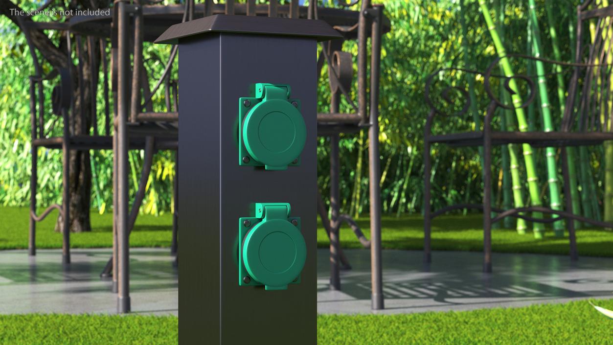 Garden Energy Column with 4 Socket(1) 3D