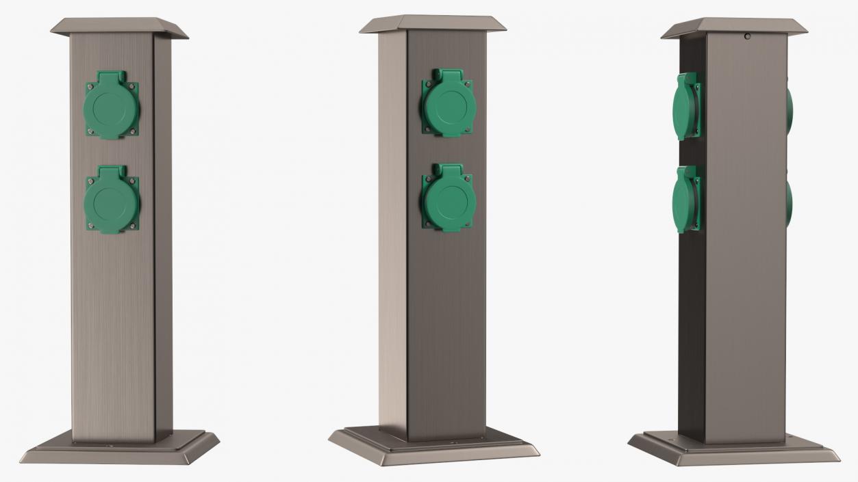 Garden Energy Column with 4 Socket(1) 3D