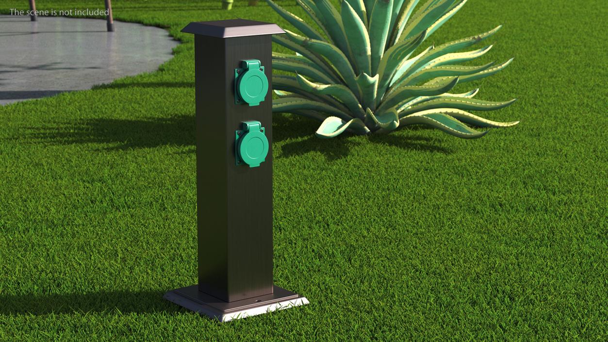 Garden Energy Column with 4 Socket(1) 3D