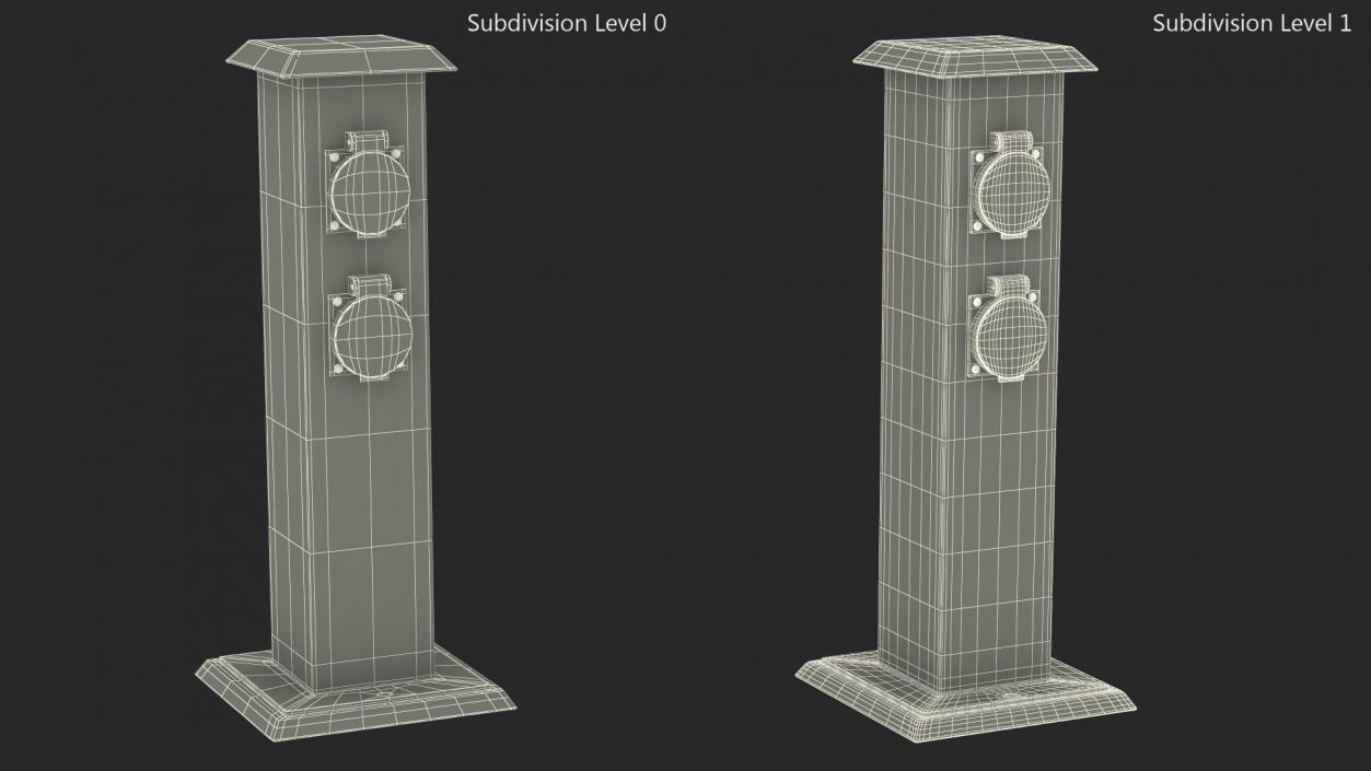 Garden Energy Column with 4 Socket(1) 3D