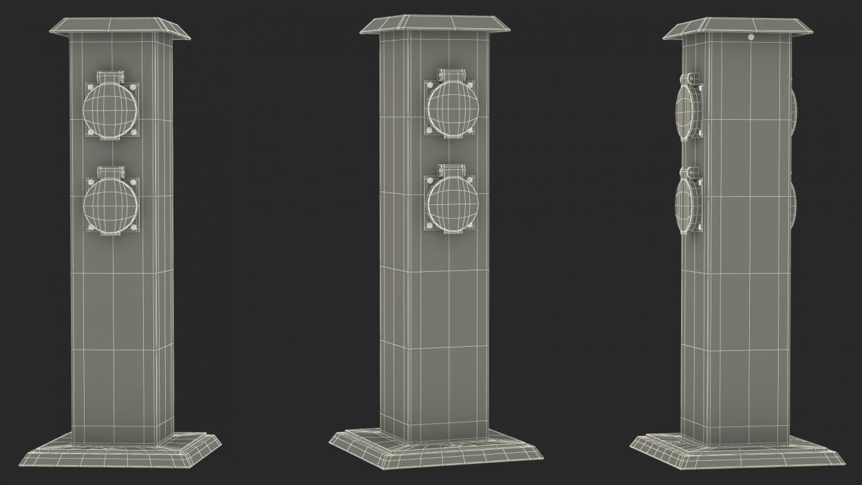 Garden Energy Column with 4 Socket(1) 3D