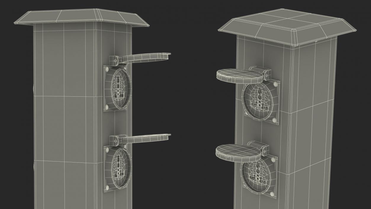 Garden Energy Column with 4 Socket(1) 3D