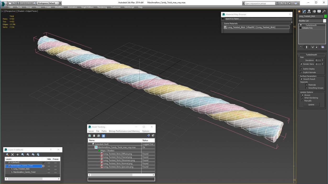 3D Marshmallow Candy Twist model