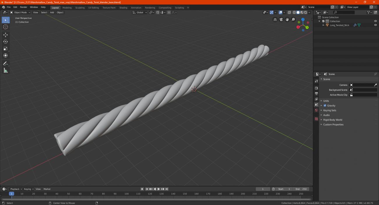 3D Marshmallow Candy Twist model