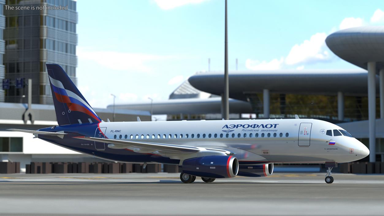 3D Sukhoi Superjet 100 95lr Aeroflot model