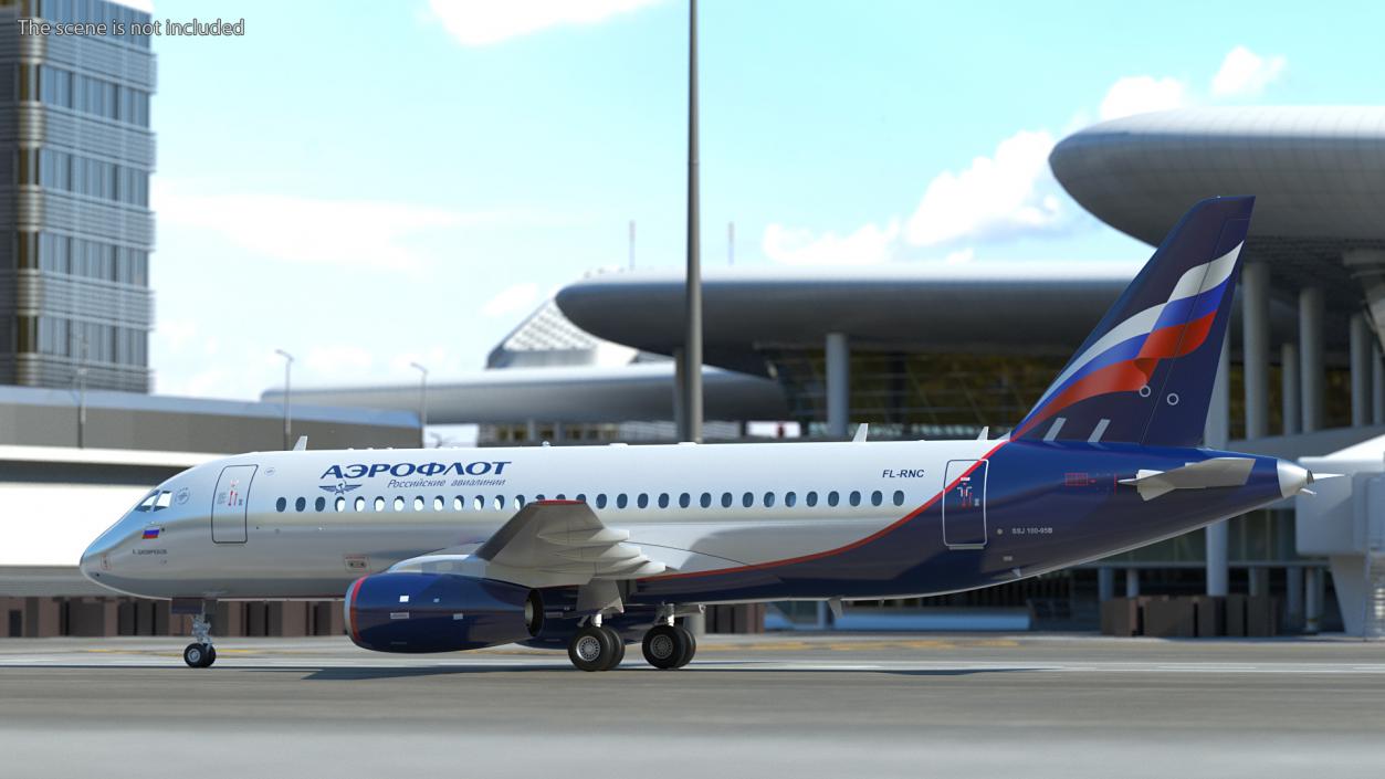 3D Sukhoi Superjet 100 95lr Aeroflot model