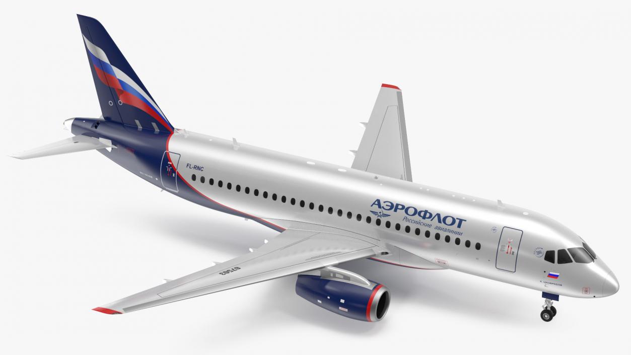 3D Sukhoi Superjet 100 95lr Aeroflot model