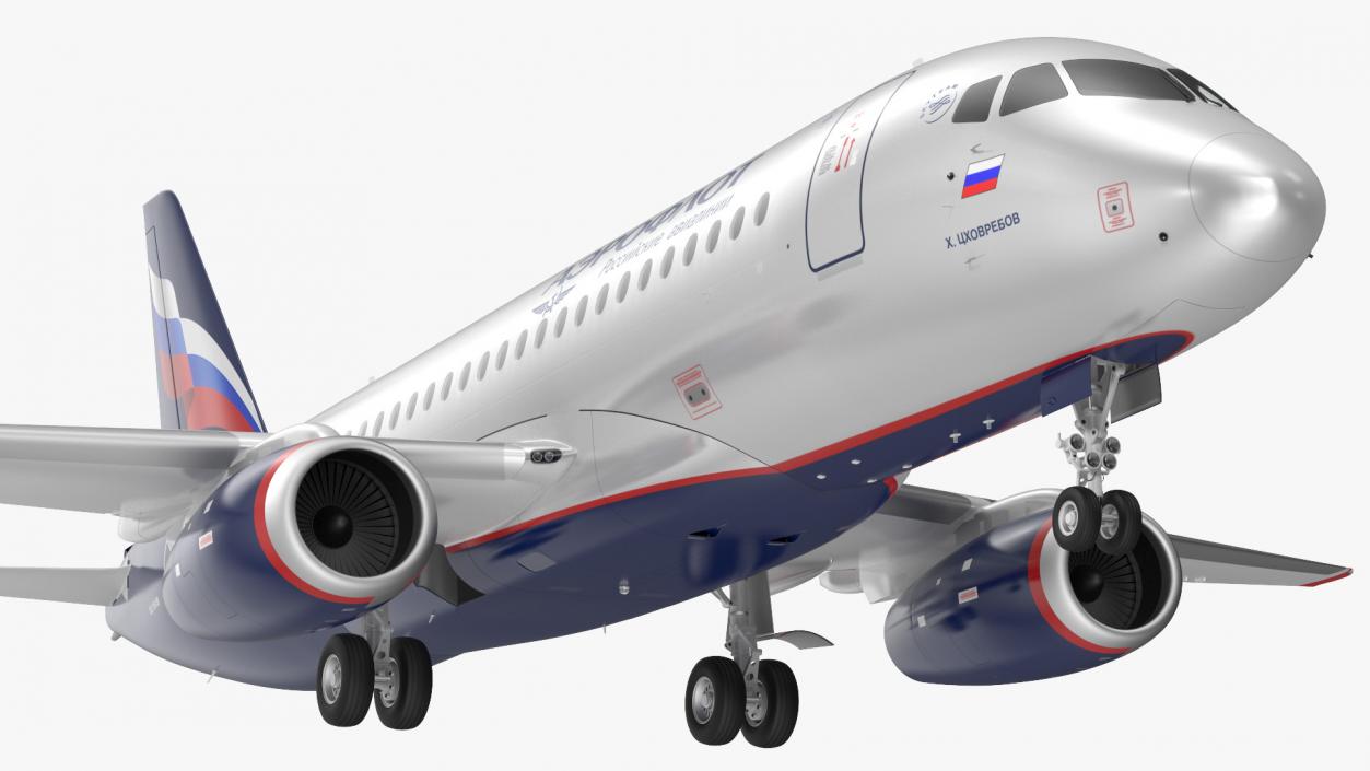 3D Sukhoi Superjet 100 95lr Aeroflot model