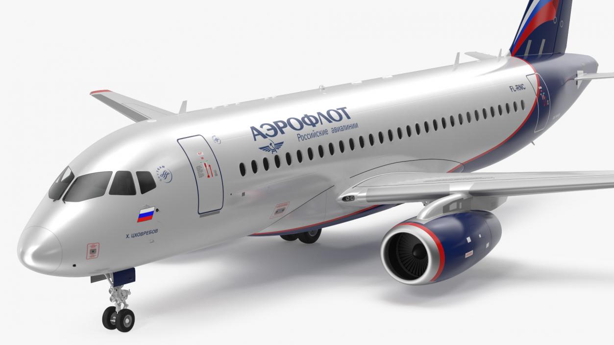 3D Sukhoi Superjet 100 95lr Aeroflot model