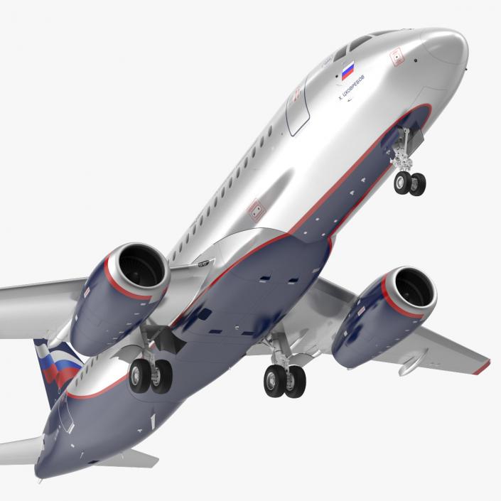 3D Sukhoi Superjet 100 95lr Aeroflot model