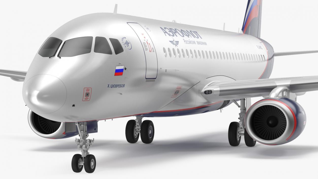 3D Sukhoi Superjet 100 95lr Aeroflot model