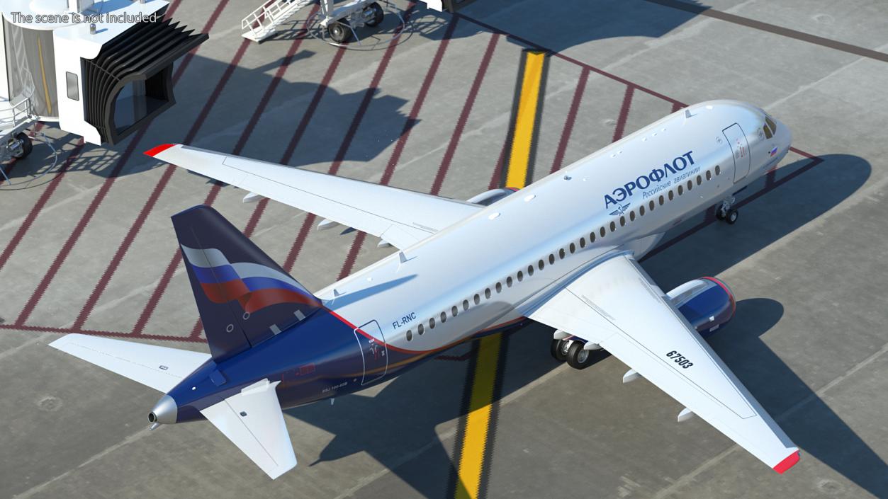 3D Sukhoi Superjet 100 95lr Aeroflot model