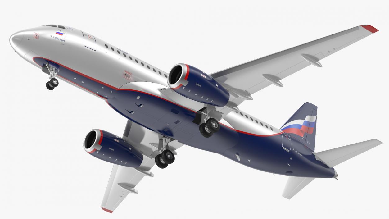 3D Sukhoi Superjet 100 95lr Aeroflot model