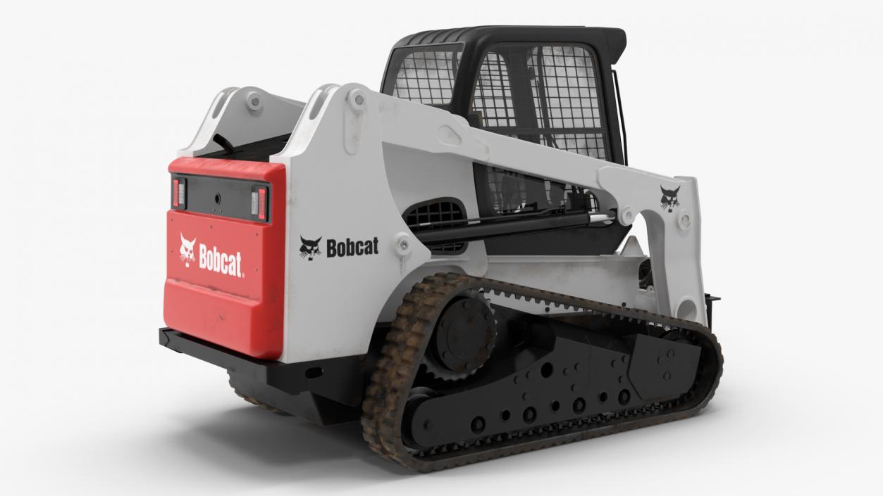 3D Compact Track Loader with Brush Saw Attachment Rigged model